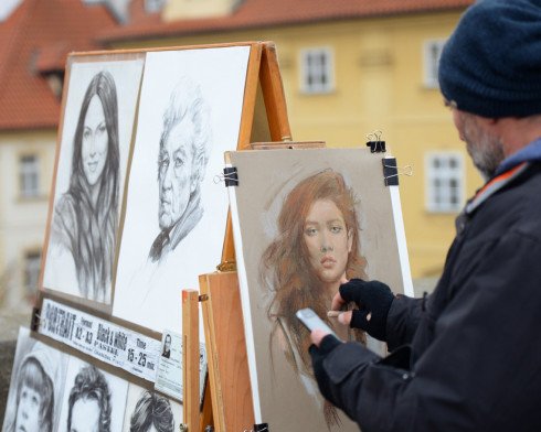 Artist painting