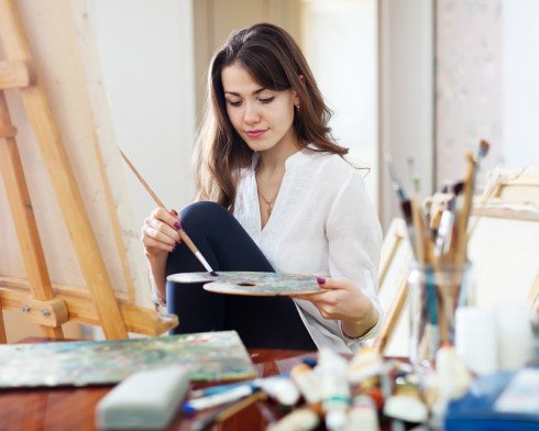 Woman painting