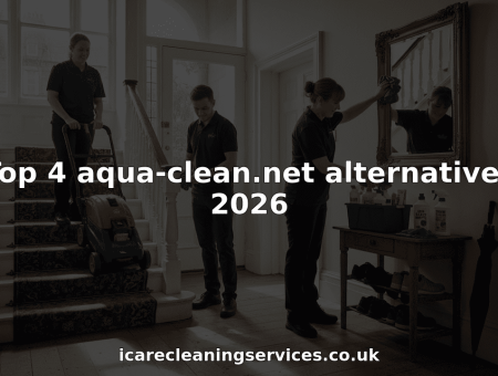 Cleaning crew working in Glasgow home entrance