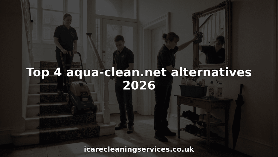 Cleaning crew working in Glasgow home entrance